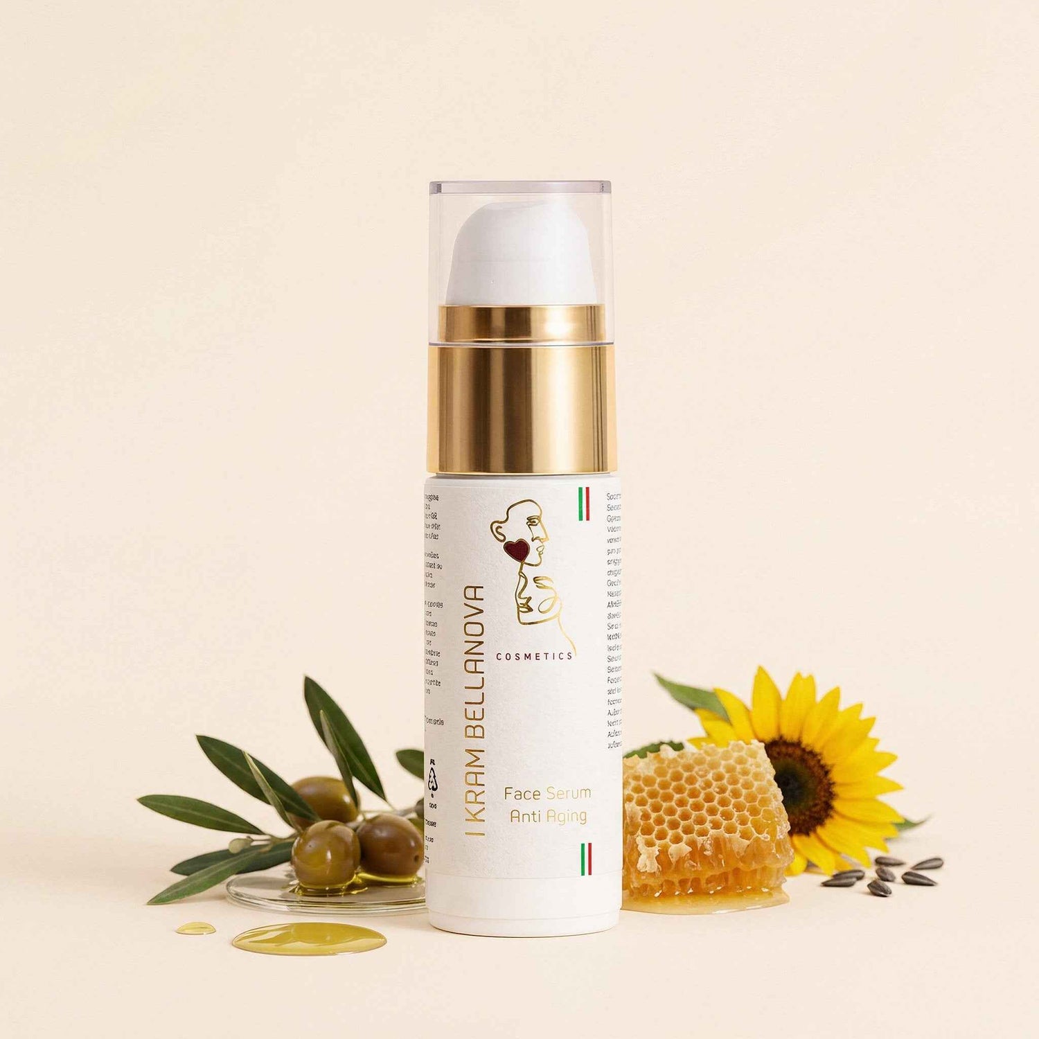 Nr. 12 Gesicht Serum Anti-Aging – Longevity Wirkstoffserum – Ikram Bellanova